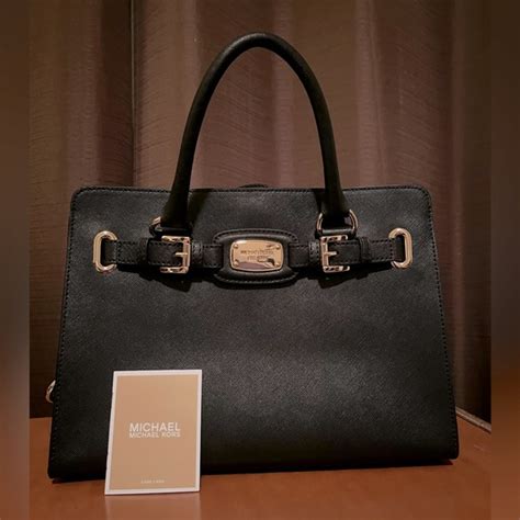 michael kors hamilton e w satchel black saffiano|NWT MICHAEL KORS HAMILTON SATCHEL SAFFIANO .